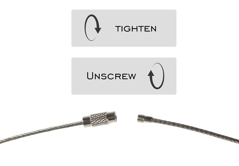 Millennial Essentials Stainless Steel Wire Keychains 1.5mm 6.3 Inches Aircraft Cable Key Ring Loops for Hanging Luggage Tags or ID Tags (100 Pack) - Image 5